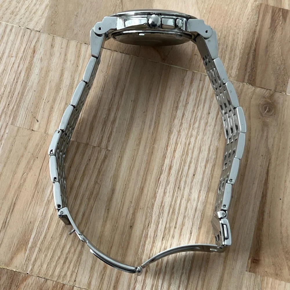 Seiko Kinetic Super Rare Automatic Watch White Dial Stainless Bracelet Dial